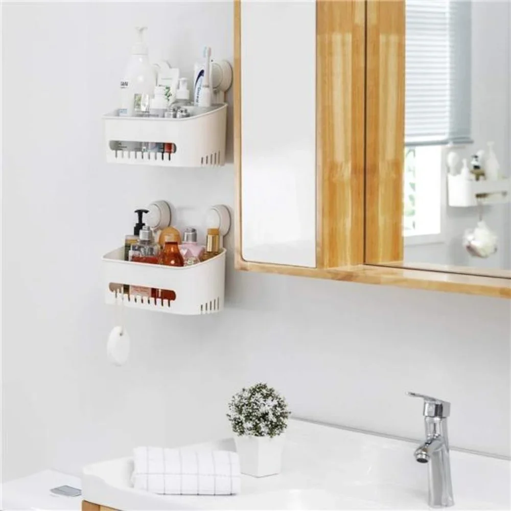 Shower Caddy Suction Cup Shower Shelf Suction Shower Basket Removable Powerful